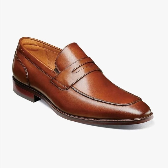 🌻NEW Florsheim Cognac Sorrento Moc Toe Penny Loafer Men's Size 10 - Picture 1 of 10